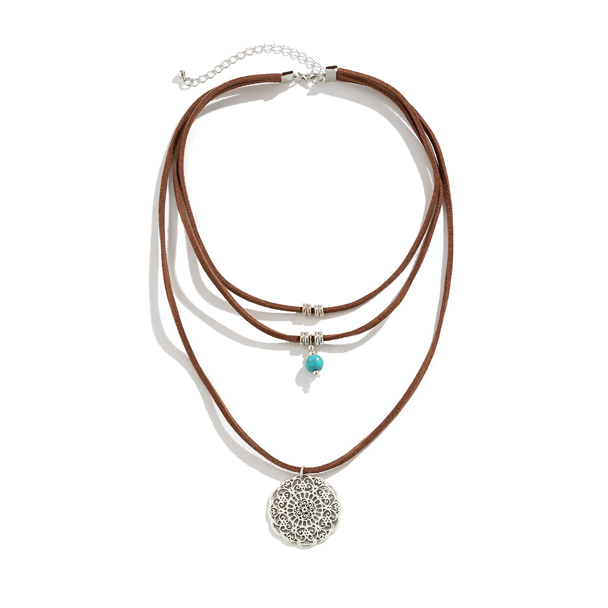 Wholesale Western cowboy hat and turquoise multi-layer necklace
